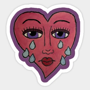 Crying Heart Sticker